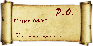 Pleyer Odó névjegykártya